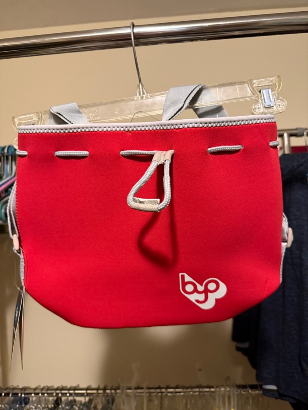Byo by BUILT Red Neoprene Tote Bag with Gray Trim